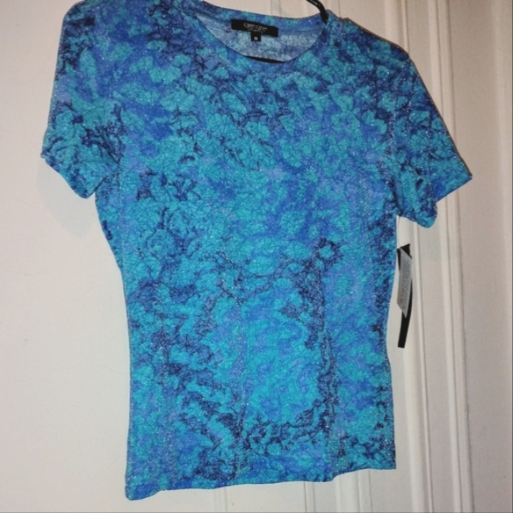 Karen Kane Vibrant Blue Textured Top Size Medium. NWT